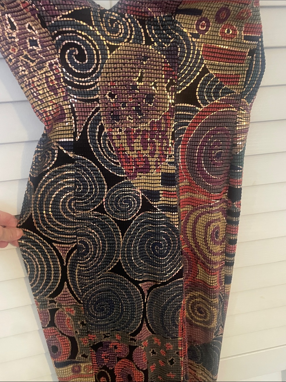 Vintage Cache Asymmetrical Halter Gown
Front Slit fitted Size Small  EUC